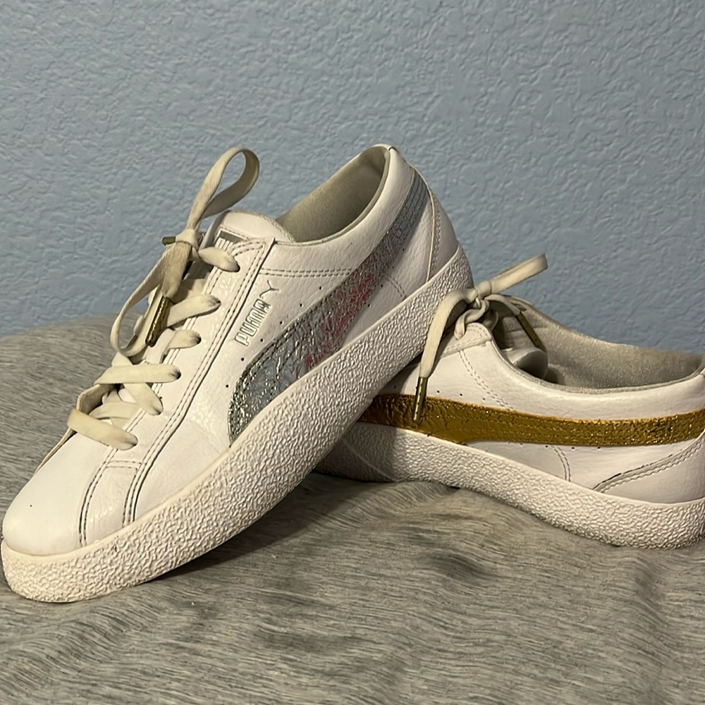 Puma Women's Love Metallic Formstrip White Sneakers